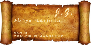 Jáger Gabriella névjegykártya